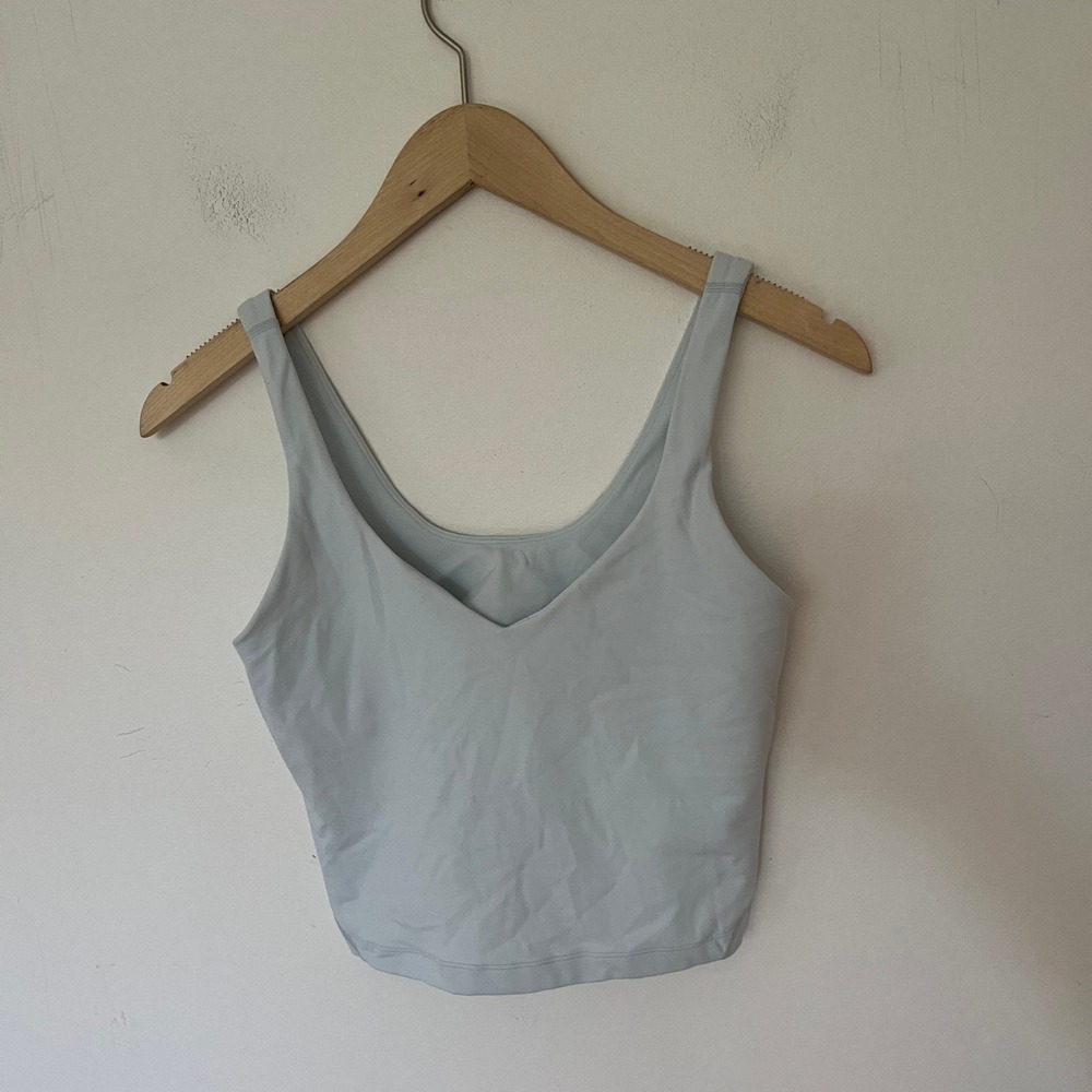 Lululemon Align Tank Top Light Blue Nulu Cropped V-Neck Yoga Camisole Size 4-6
